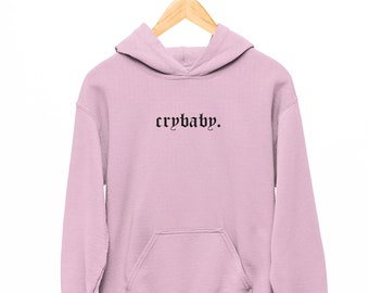 Crybaby Goth Hoodie (Lil Peep Hoodie, Plus Size Goth, Alt Clothing, Egirl Clothing, Pastel Goth Clothes, Crybaby Sweater, Emo Hoodie)