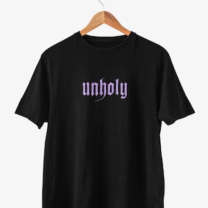Unholy Goth Shirt (Soft Grunge T Shirt, Alt Clothing, Pastel Goth Tee, Aesthetic Clothes, Mall Goth, Emo, Edgy, Egirl, Satanic, Death Metal)
