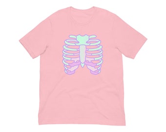 Pastel Goth Rib Cage Shirt (Plus Size Goth Tee, Goth Clothes, Alt Clothing, Kawaii Clothing, Edgy Clothing, Emo Clothing, Soft Grunge)