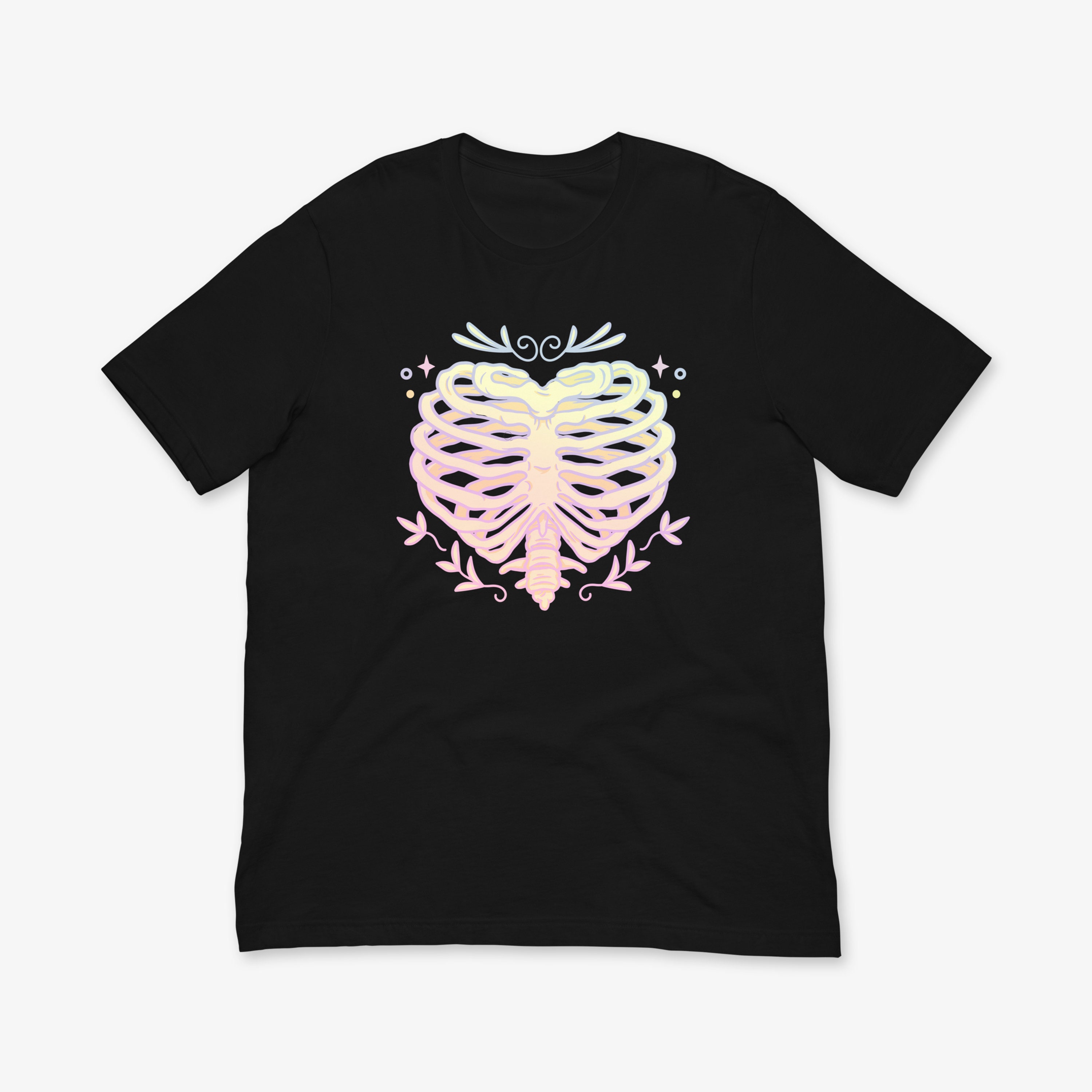 Discover Pastel Goth Skeleton Shirt (Rib Cage Shirt, Plus Size Goth, Kawaii Goth T Shirt, Alt Clothing, Y2K, Yami Kawaii, Edgy, Soft Grunge, Horror)