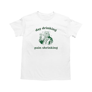 Day Drinking Pain Shrinking, Rat Meme T-Shirt, Rat Shirt, Funny Y2K Shirt, Silly Shirt, Depression Shirt, Goofy, Stupid Clothes, Cartoon Tee