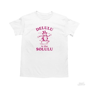 Delulu Is The Solulu, Funny Delusional Shirt, Frog T Shirt, Dumb Y2k Shirt, Stupid Sarcastic Shirt, Depression Cartoon Tee, Silly Meme Shirt
