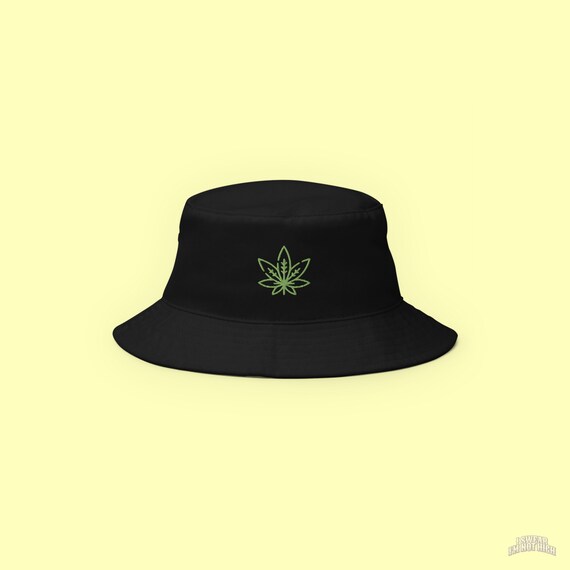Green Weed Leaf Bucket Hat weed Bucket 