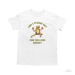 Um Milhão de Cervejas, Camiseta Engraçada da Tendência do TikTok, Camiseta Sapo, Camiseta Idiota do Ano 2000, Camiseta Vintage Idiota, Camiseta de Desenho Animado, Camiseta Meme Engraçada, Presente para Amigo
