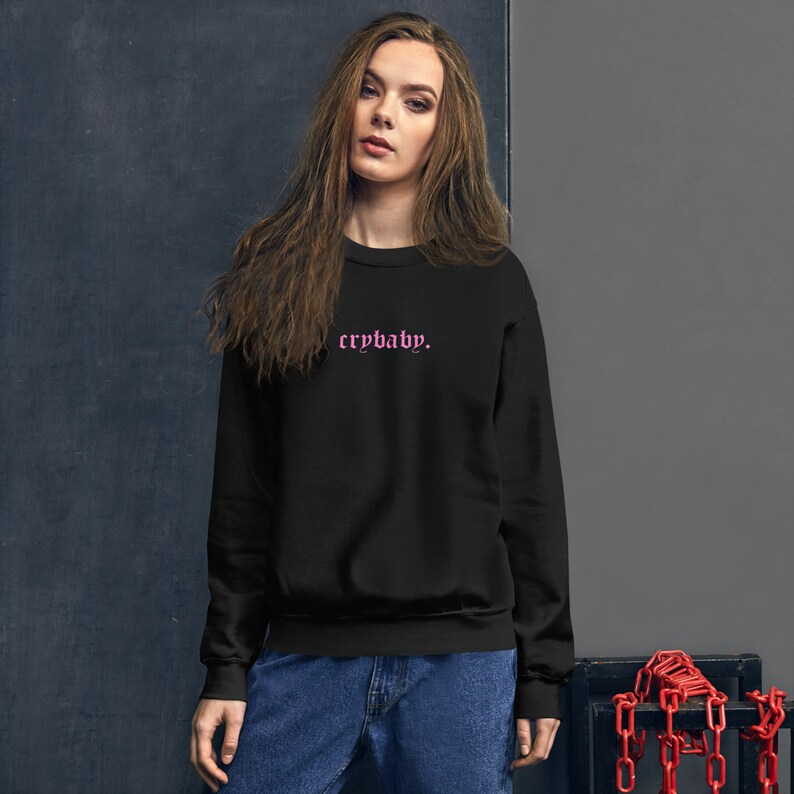 Crybaby Goth Sweatshirt (Lil Peep Sweatshirt, Lil Peep Clothing, Lil Peep Shirt, Alt Clothing, Egirl Clothing, Pastel Goth Clothes)