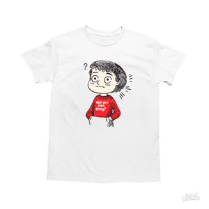 Co ja w ogóle robię T-shirt - Śmieszna koszulka z depresją, koszulka z kreskówkowym memem, zabawna koszulka o zdrowiu psychicznym, prezent dla najlepszego przyjaciela, głupia koszulka z grafiką
