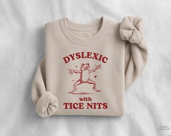 Funny Frog Dyslexia Sweatshirt – Unisex Crewneck Meme Sweater