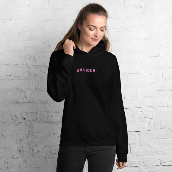 Anxious Goth Hoodie goth Clothes Alt Clothing Mall Goth Clothing Egirl Clothing Edgy Clothing Emo Clothing Plus Size Goth Hoodie Etsy UK