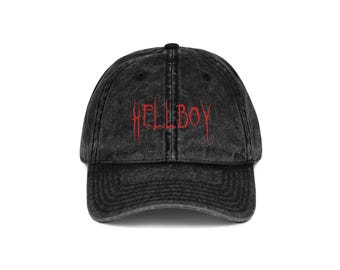 Gorra gótica vintage Hellboy (gorra Lil Peep, gorra gótica, ropa gótica, ropa alternativa, ropa satánica, gorra emo de papá, gorra atrevida, gorra gótica de centro comercial, eboy)