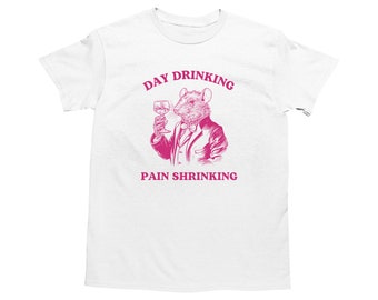 Day Drinking Pain Shrinking, Vintage Rat Drawing T-Shirt, Rat T Shirt, Funny Rat Meme Shirt, Retro Mouse Meme, Stupid Cartoon Shirt, Silly