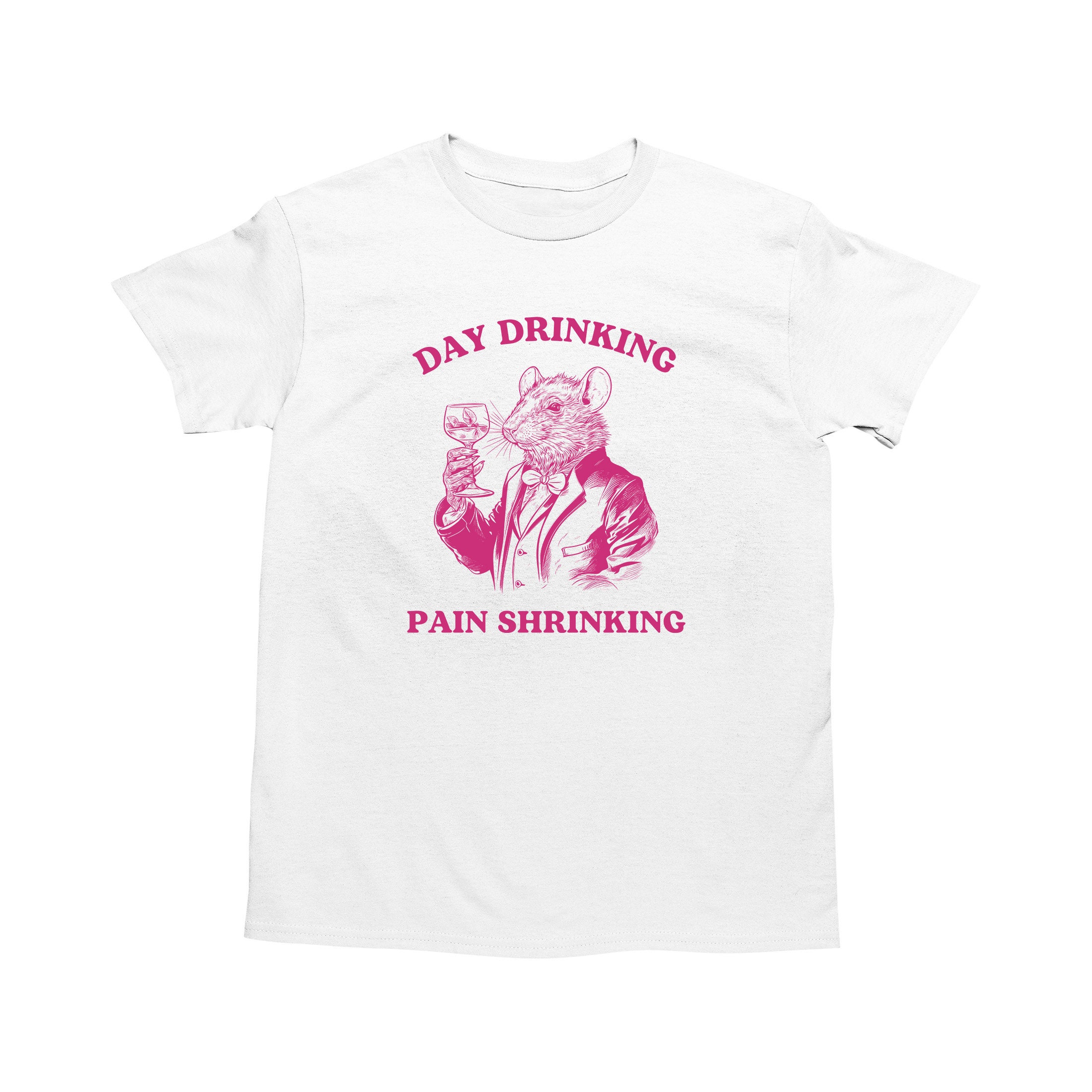 Day Drinking Pain Shrinking, Vintage Rat Drawing T-shirt, Rat T Shirt ...