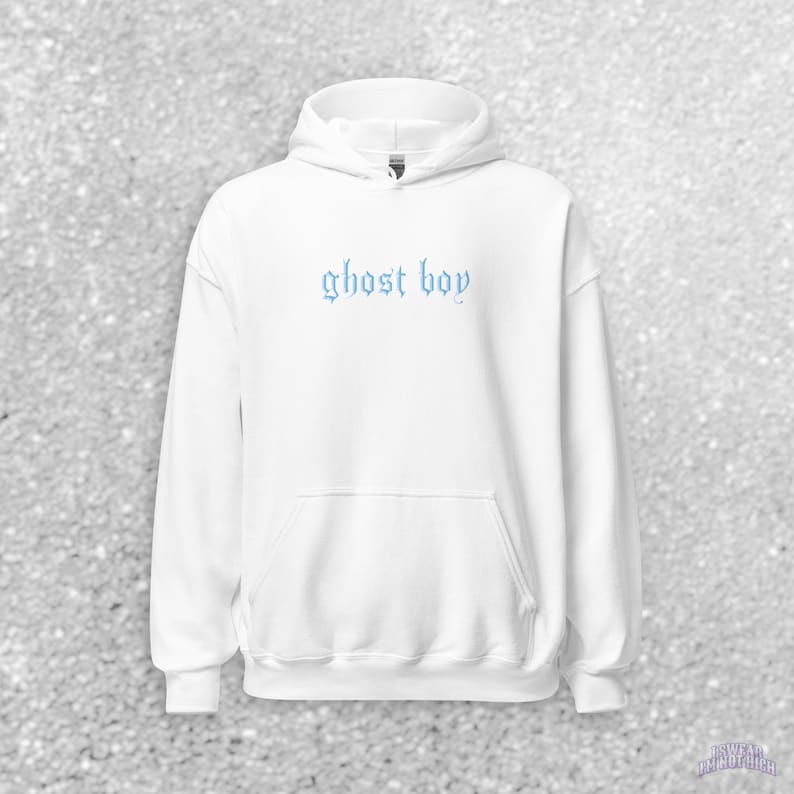 Ghost Boy Goth Hoodie (Lil Peep Hoodie, Goth Clothes, Alt Clothing, Eboy Clothing, Edgy Clothing, Emo Clothing, Plus Size Goth, Mall Goth) White