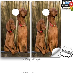 Cornhole Vinyl Wraps with VIDEO INSTRUCTIONS - Dogs- cornhole Wraps , cornhole Decals , cornhole board decals , E-86