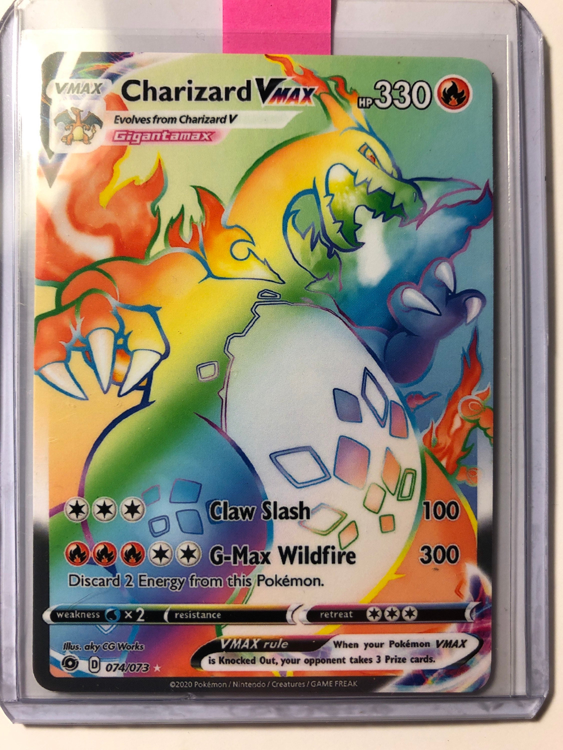 Rainbow Charizard Vmax Proxy Etsy