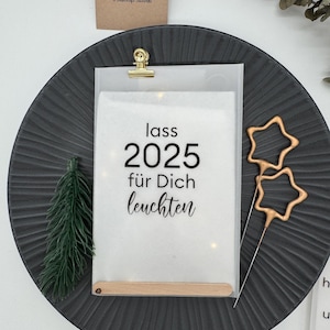 Silvesterkarte - Serviettenkarte - Silvester Mitbringsel - Lichterkettenkarte - Transparente Karte- Lichterkette - beleuchtete Karte