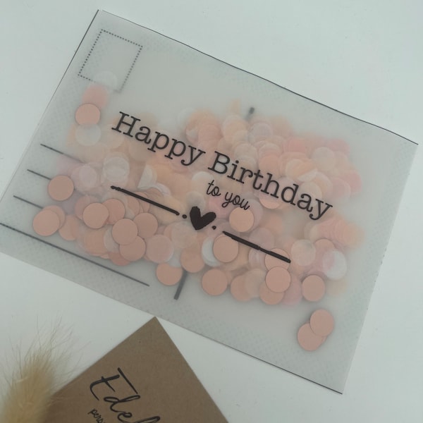 Carte postale confettis - Carte d’anniversaire - Shake Card - Carte confettis - Carte d’anniversaire avec confettis - Joyeux anniversaire - Anniversaire