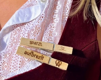 Glupperl personalized | Glupperl wedding guests | Favors | Holzglupperl | engraved clothespins | Wiesenglupperl | Birthday