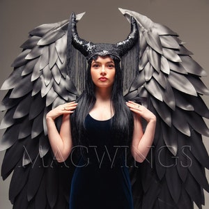 Evil queen cosplay costume, Black wings, Devil wings, Black angel, Dark angel costume, Cosplay wings, Evil witch costume, Adult wings