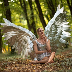 Large Gold Angel Wings Costume, Glitter Wings Costume for
