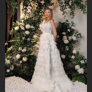 白いドレス天然羽ドレス結婚式花嫁の写真小道具妊娠写真撮影マタニティ撮影のアイデア羽コルセット付きドレス M ～ XL