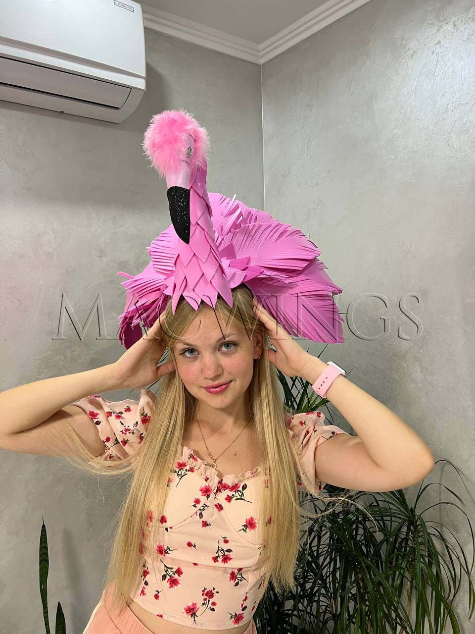 diy flamingo headpiece