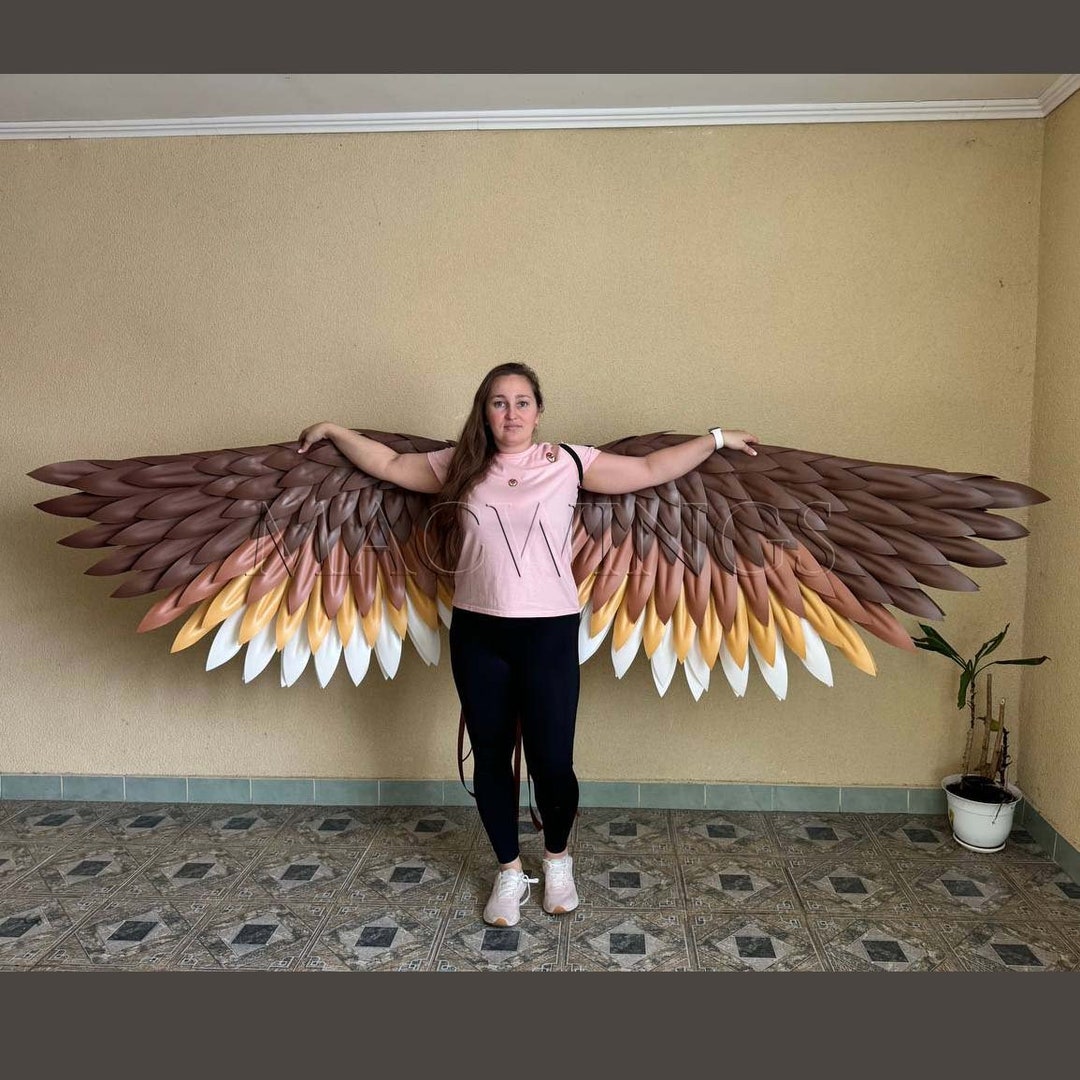 Grote bruine vleugels kostuum adelaar cosplay volwassen vogel vleugels  Halloween kostuum foto prop fotoshoot mus uil beweegbaar buigbaar frameloos  ..., image size:1080x1080