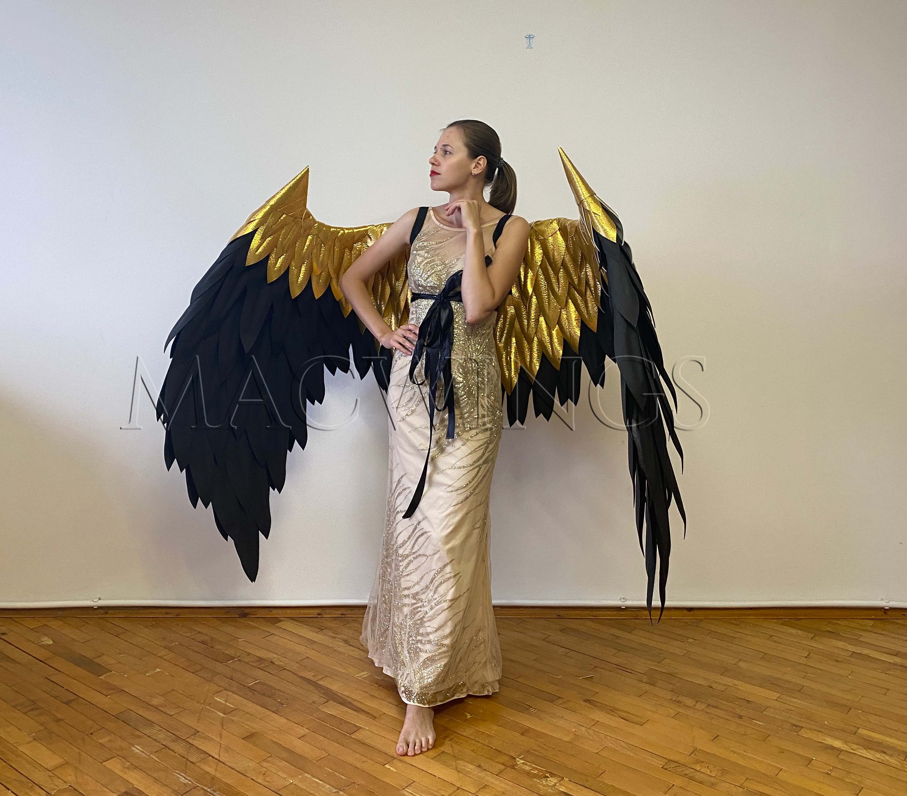 Gold Angel Wings Glitter Wings Costume Cosplay Costume 
