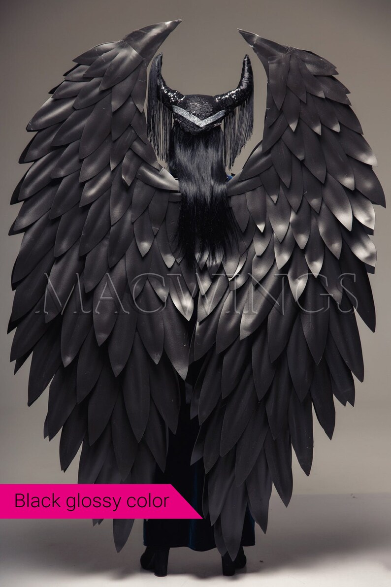Evil Queen Cosplay Costume Black Wings Devil Wings Black Etsy