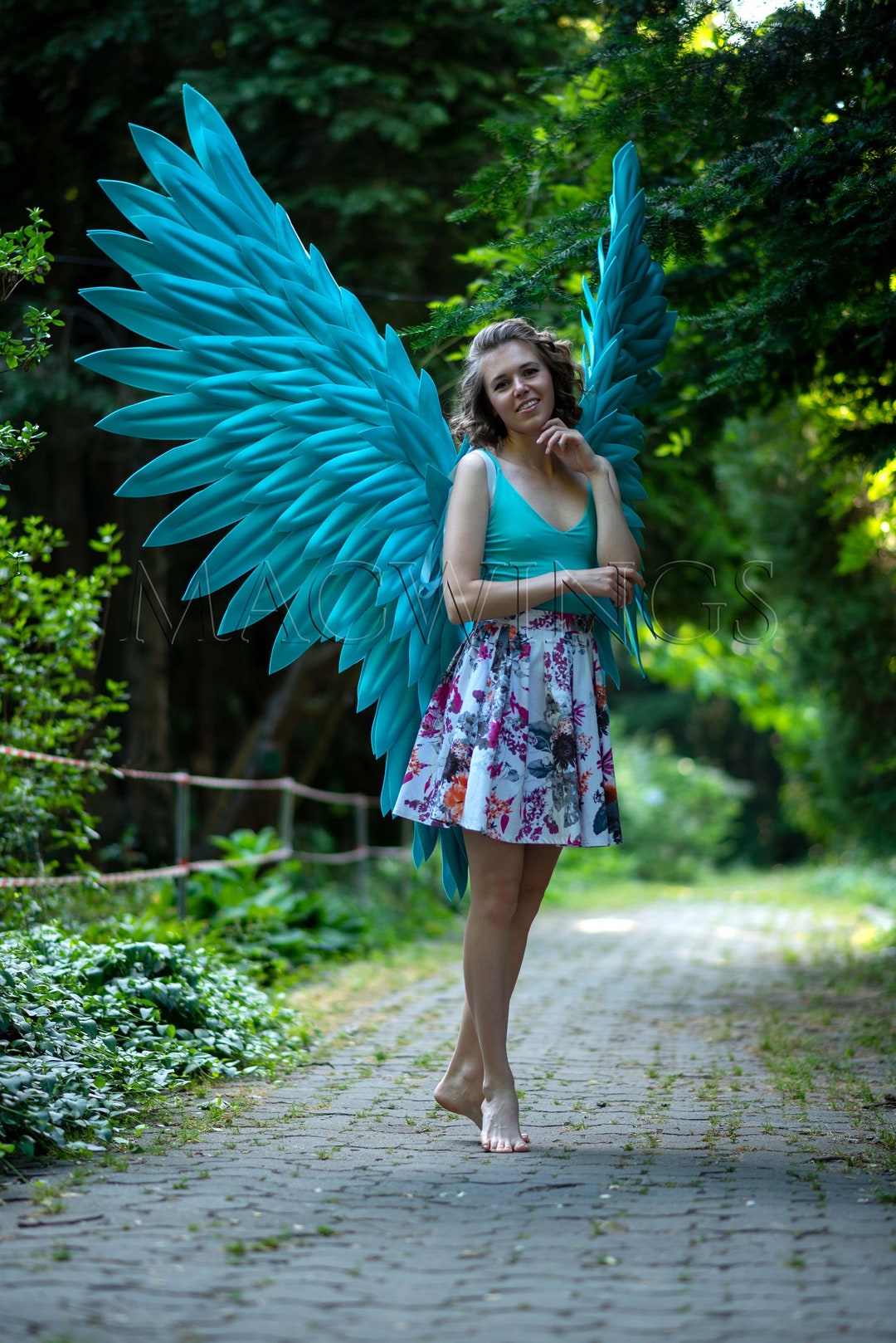 Ali acquamarina, ali blu acqua, colore turchese, ali d'angelo extra large,  ali XL, ali d'angelo verde-blu, ali blu-verdi, cosplay Italia