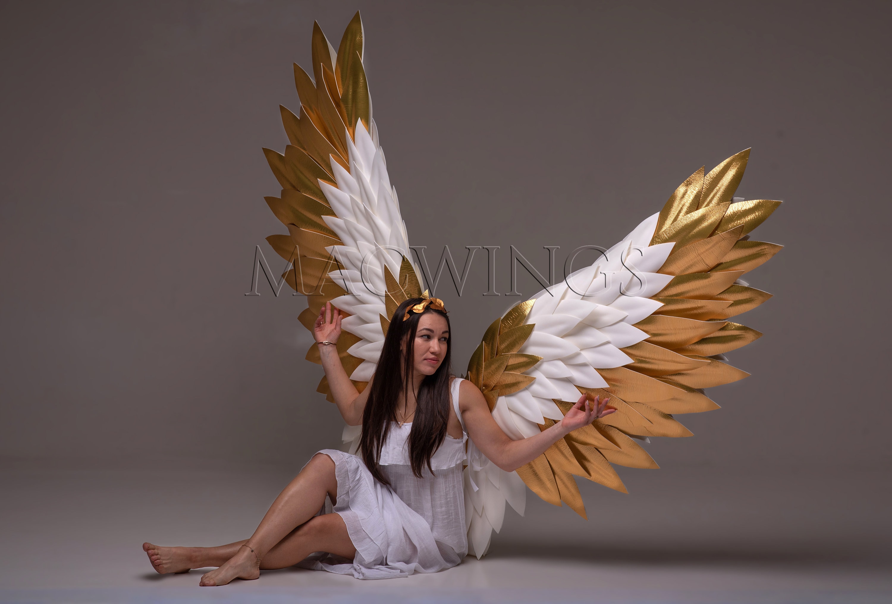 White and Gold Wings, Large Wings, Angel Wings Costume Cosplay, Cupid Wings,  Gold Tips, Adult Wings Photo Prop Woman, Adult Angel Costume - Etsy