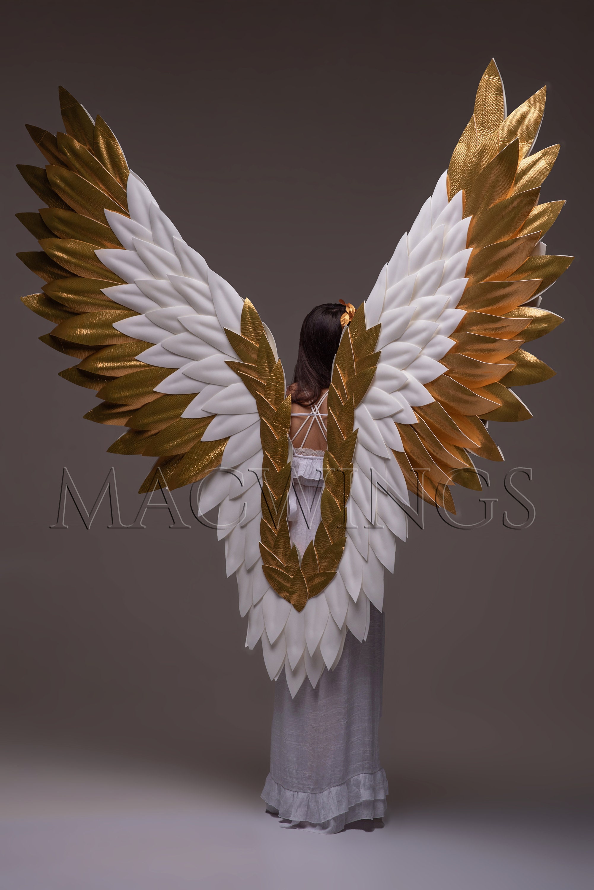 White and Gold Wings, Large Wings, Angel Wings Costume Cosplay, Cupid Wings,  Gold Tips, Adult Wings Photo Prop Woman, Adult Angel Costume - Etsy