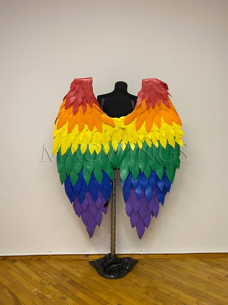 Rainbow Wings Carnival Costume Colorful Wings Halloween Etsy