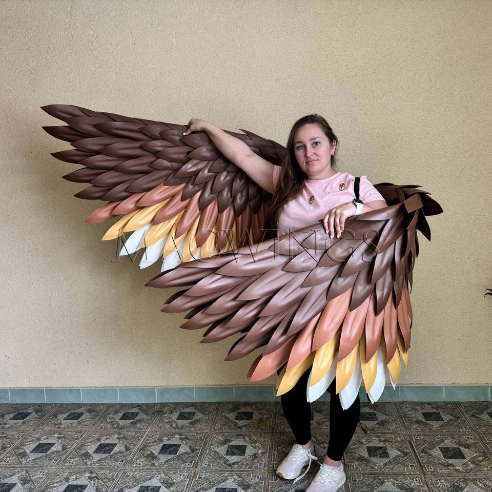 Grote bruine vleugels kostuum adelaar cosplay volwassen vogel vleugels  Halloween kostuum foto prop fotoshoot mus uil beweegbaar buigbaar frameloos  vleugels - Etsy België, image size:960x960
