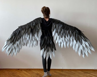 Gray harpy wings and tail, Bird wings, Arms as wings, Bird tail, Bird costume cosplay, Harpy costume, Wings for arms, Halloween costume