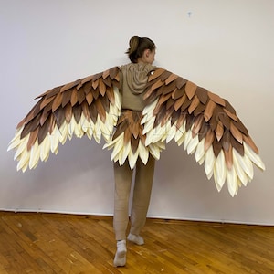 Barn owl arm wings and tail, Brown bird costume cosplay, Bird wings tail, Adult costume bird cosplay, Wings for arms, Halloween costume prop