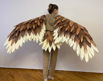 Barn owl arm wings and tail, Brown bird costume cosplay, Bird wings tail, Adult costume bird cosplay, Wings for arms, Halloween costume prop