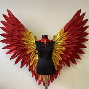 Fire wings, Glitter wings, Sparkling wings, Shining wings, Shiny wings, Fiery wings, Cosplay wings costume, Fairy wings, Glittering wings