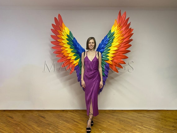 Feather Wings Adult Rainbow Feather Wings Adult Rainbow
