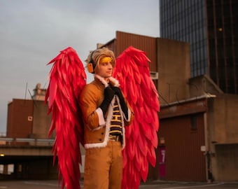 Red wings, Cosplay large wings, Wings for cosplay, Red angel wings costume, Comicon
