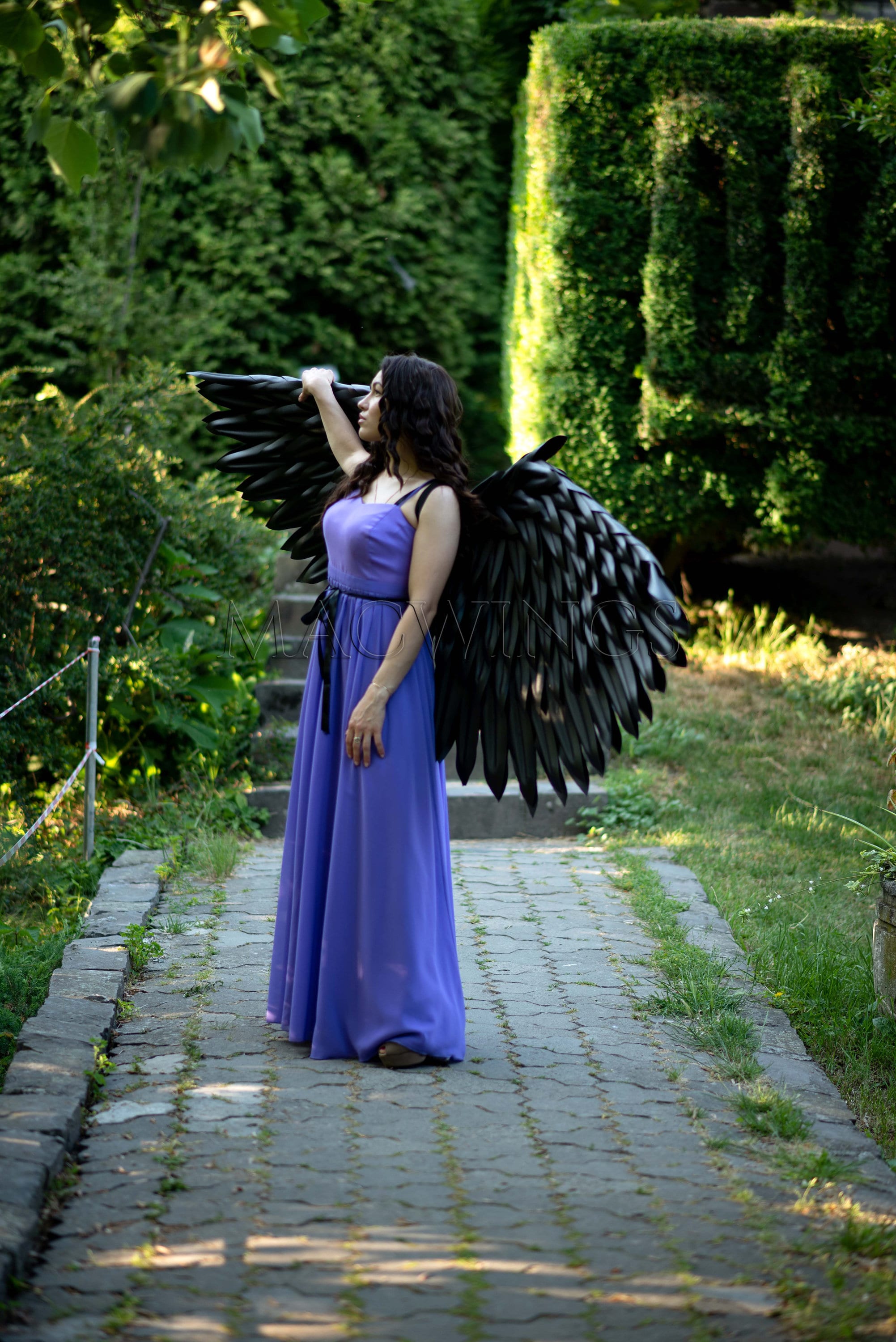 Movable Black Angel Wings for Dance, Black Wings for Cosplay, Dark