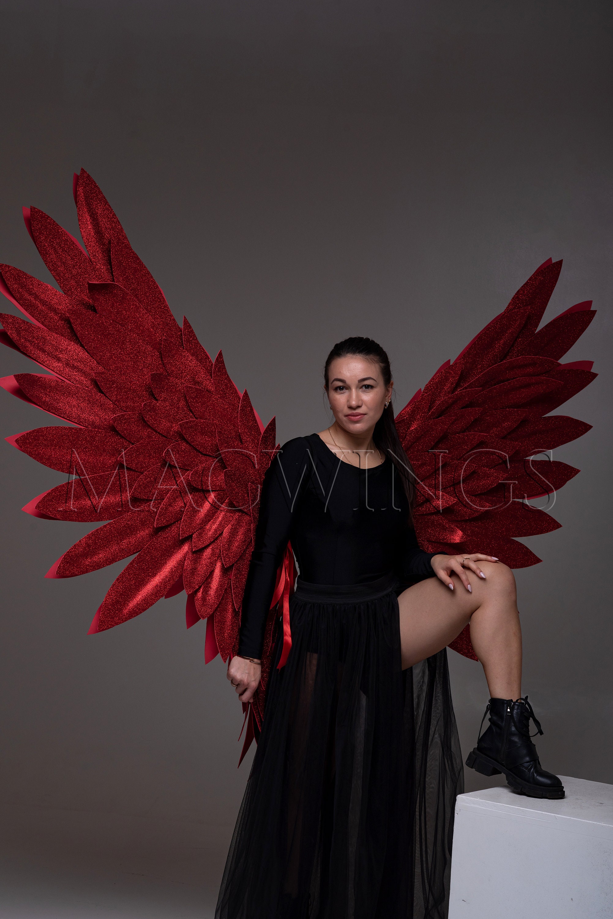 Red Glitter Wings Large Wings Angel Wings Cosplay Sparkle 