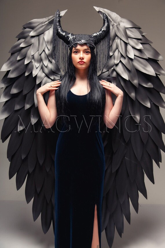 Evil Queen Cosplay Costume Black Wings Devil Wings Black Etsy