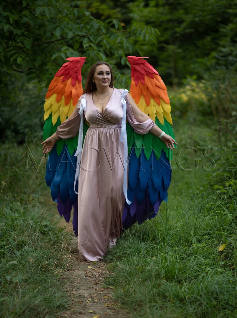 Rainbow Wings Carnival Costume Colorful Wings Halloween Etsy