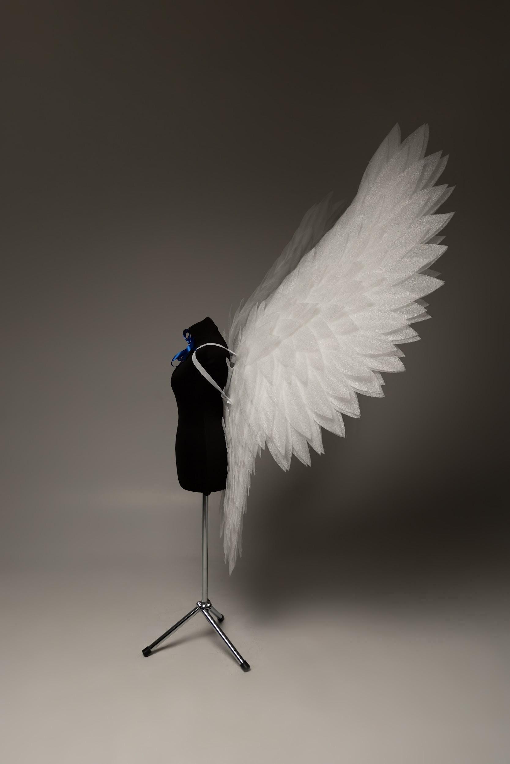 巨大な天使の羽、白、黒、金の羽、ハロウィンコスチューム、写真撮影用