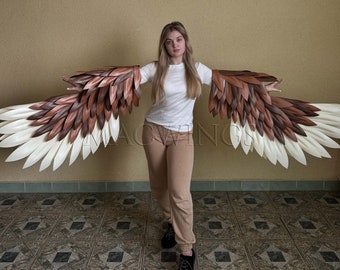 Barn owl arm wings Brown bird costume cosplay Movable bird wings for adult open hands Owl Wings for arms, Halloween costume prop arm wings
