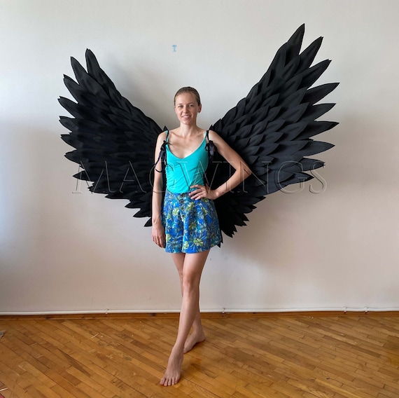 Large Black Angel Wings