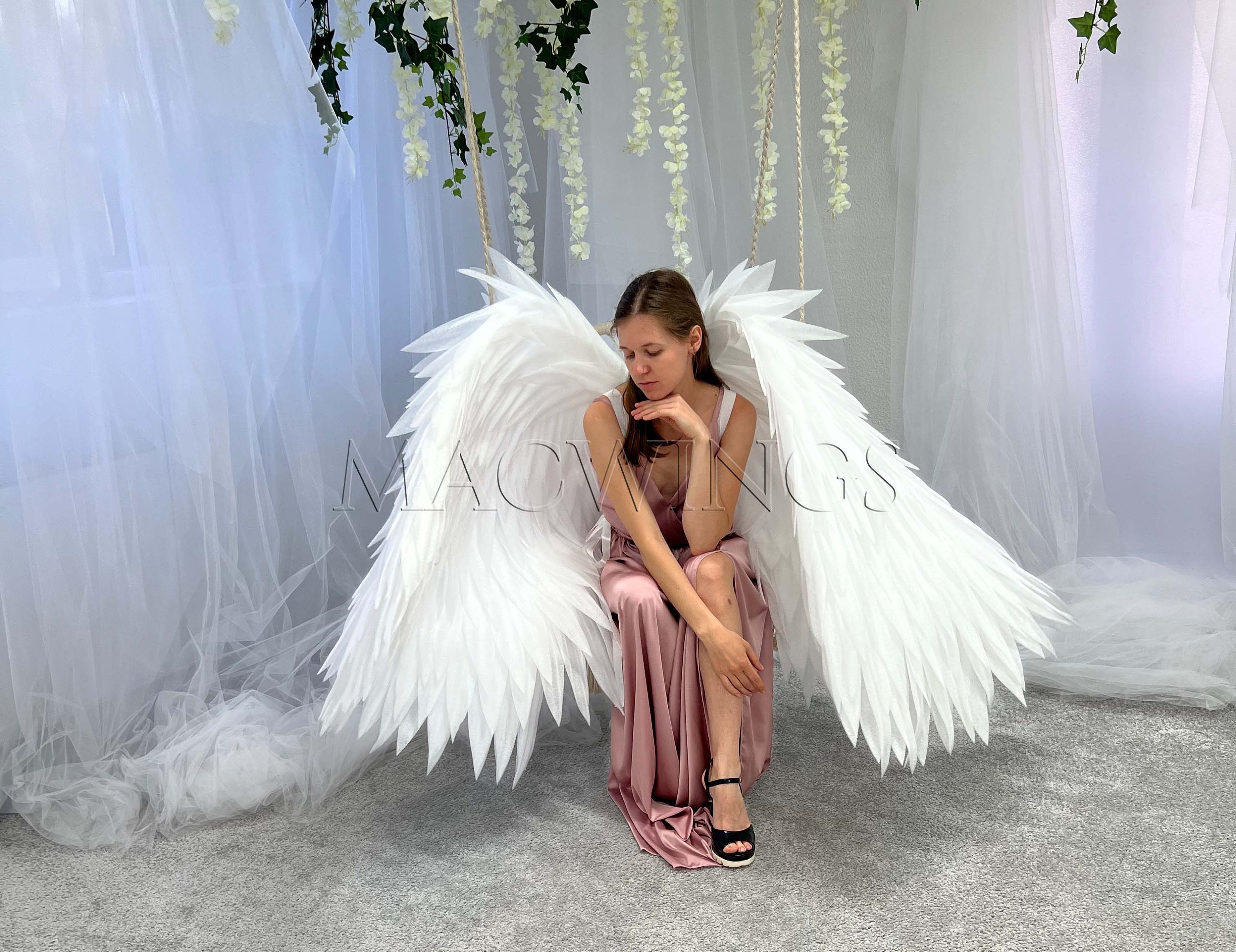 White Wings for Dance, Angel Wings Foam, Photoshoot Wings Cosplay