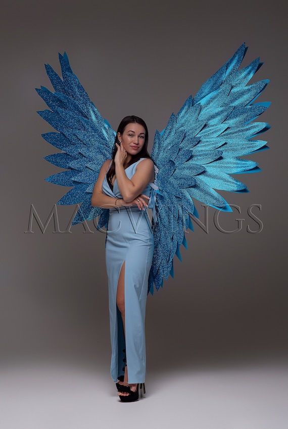 Light Blue Glitter Wings, Extra Large Wings, Angel Wings Cosplay, Shiny  Sparkle Wings Photoshoot, Christmas Decor, XL Wings, Photo Prop - Etsy
