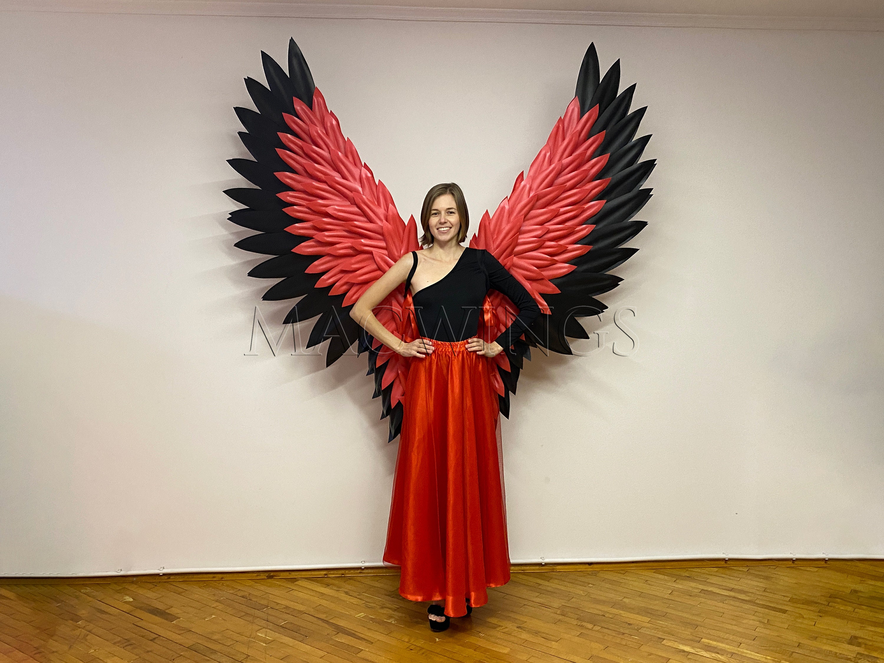 Red and Black Color Wings Extra Large Angel Wings Halloween Etsy