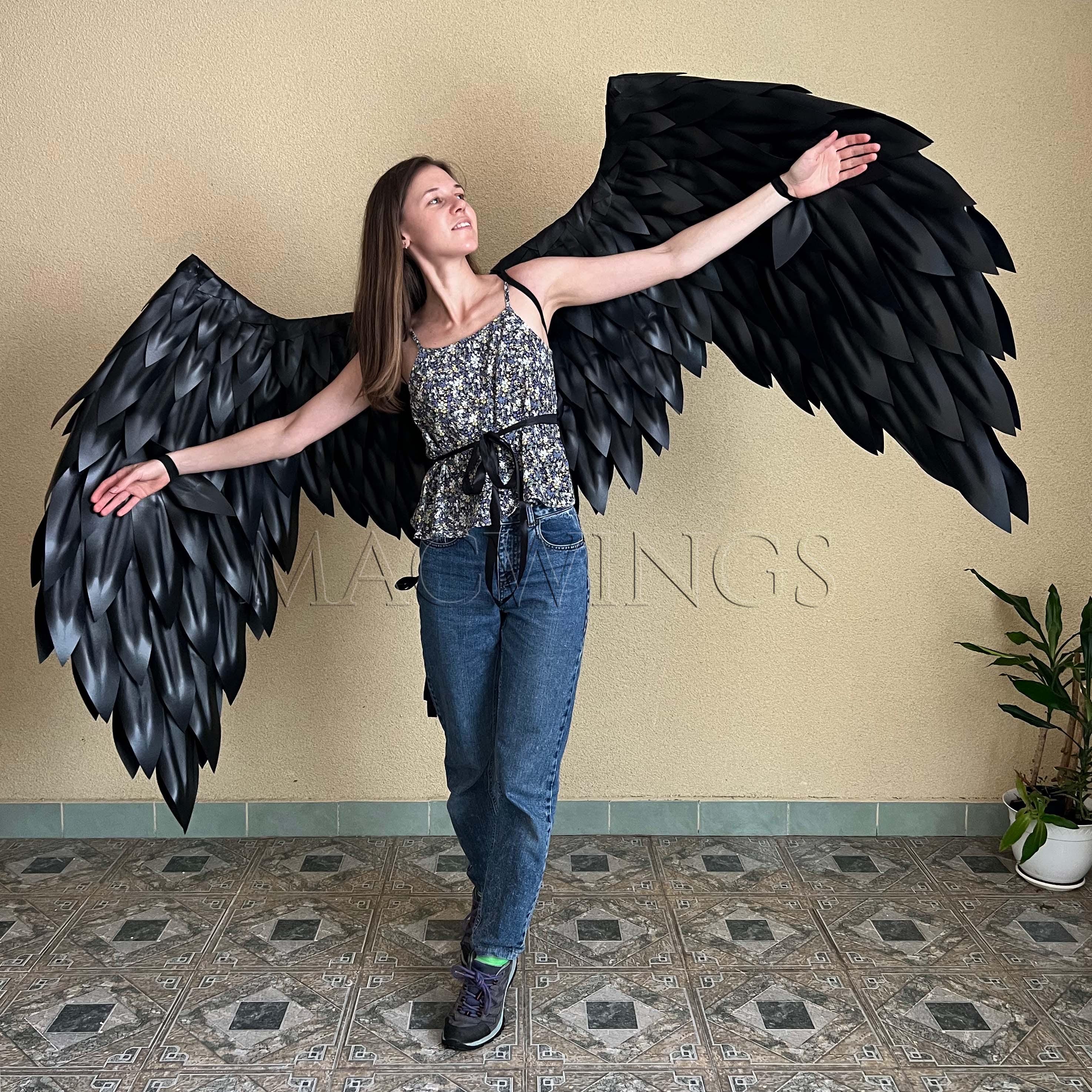 黒い可動翼、悪魔の翼堕天使の衣装大人の翼ダークエンジェルコスプレ